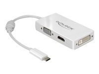 Externí video adaptér - USB-C - DVI, HDMI, VGA - bílá