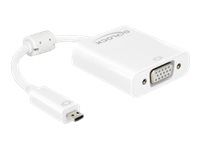 Adaptér VGA) - 19 pin micro HDMI Type D (M) do HD-15 (VGA), mini-phone stereo 3.5 mm, Micro-USB typ B (pouze napájení) (F) - 17 cm - bílá
