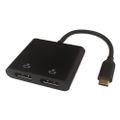 DELTACO Adaptér USB Type C/2x DP, černý