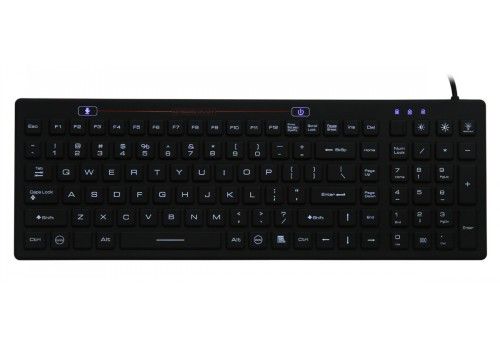 SK312BL – Průmyslová silikonová antibakteriální klávesnice podsvícená, CZ, USB, IP68