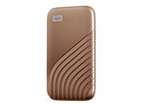 SSD - šifrovaný - 2 TB - externí (přenosný) - USB 3.2 Gen 2 (USB-C konektor) - AES 256 bitů - zlatá