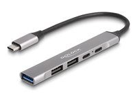 4 Port Slim USB Type-C Hub with 1 x USB