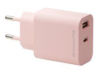 Síťový adaptér - 20 watt - 2 výstupní konektory (USB-C, USB) - růžová - Evropa