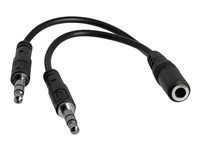 F/M - 3.5mm headset Adapter Cable (MUYHSFMM) - Rozbočovač náhlavní soupravy - mini-phone stereo 3.5 mm s piny (male) do 4 pólový mini jack se zdířkami (female) - černá - pro P/N: MUHSMF2M, PEXSOUND7CH
