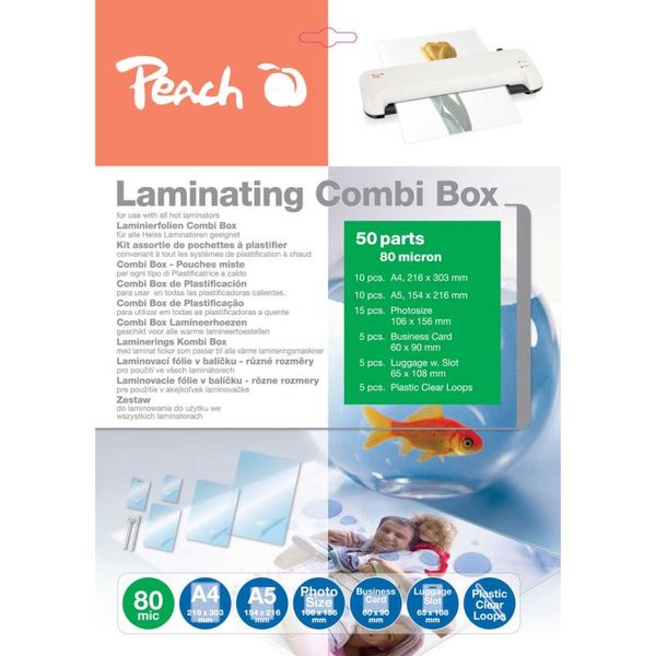 PEACH PPC500-001, Laminovací COMBI box, 50 ks