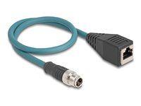M12 Adapter Cable X-coded 8 pin male to