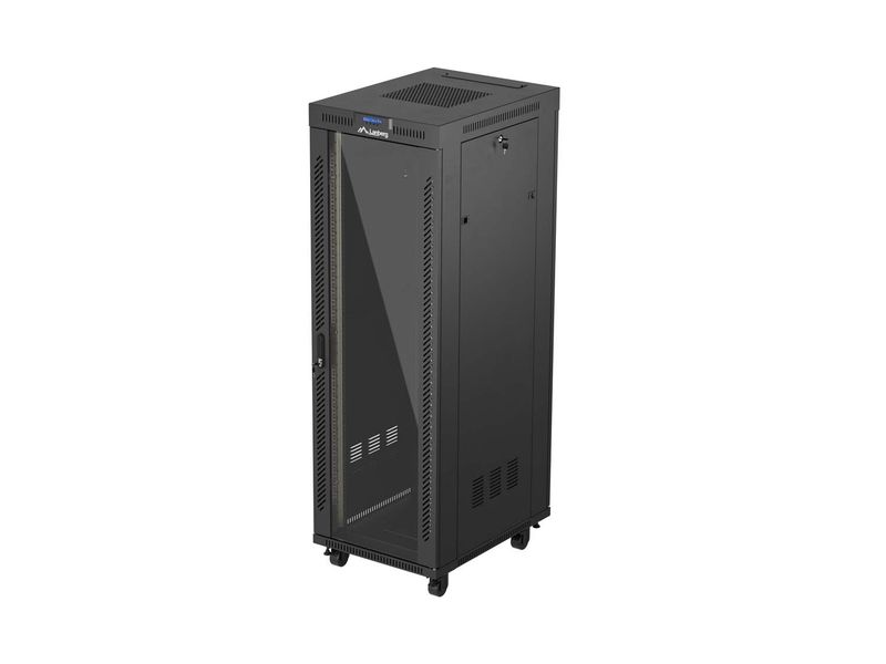 Lanberg 19" volně stojící racková skříň 37u/600x800 (flat pack) s prosklenými dveřmi lcd černá