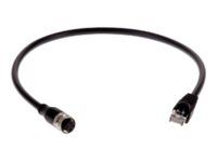 Síťový kabel - M12 (F) do RJ-45 (M) - 50 cm - CAT 5e - IEEE 802.3af/IEEE 802.3at - venkovní - pro AXIS AXIS P3245, M4206, M5055, P1375, P1455, P9106, Q1615, Q1785, Q1786, Q1952, Q3527
