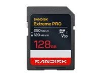 SanDisk Extreme PRO - Pametová karta flash - 128 GB - Video Class V30 / UHS-I - SDXC UHS-I