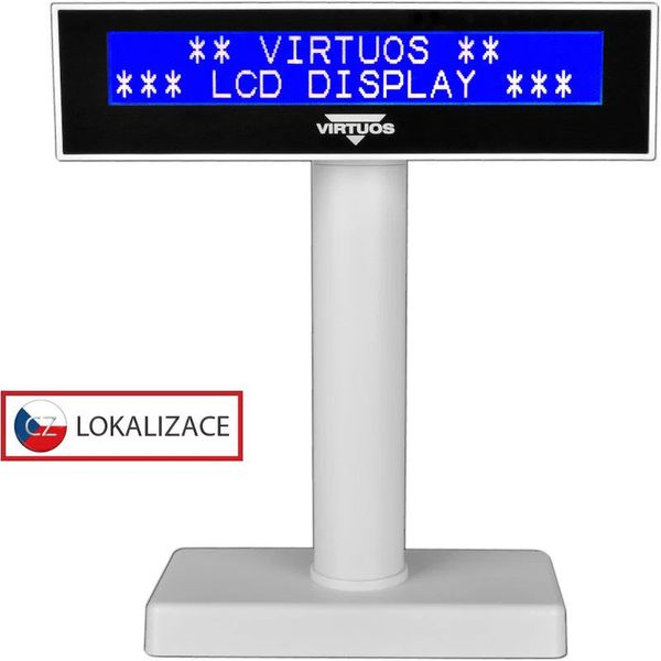 LCD displej Virtuos FL-2026MB 2x20, USB bílý