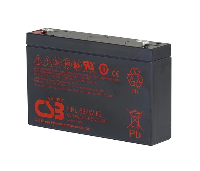 Baterie CSB HRL634WF2; 6V; 9Ah/34W, F2