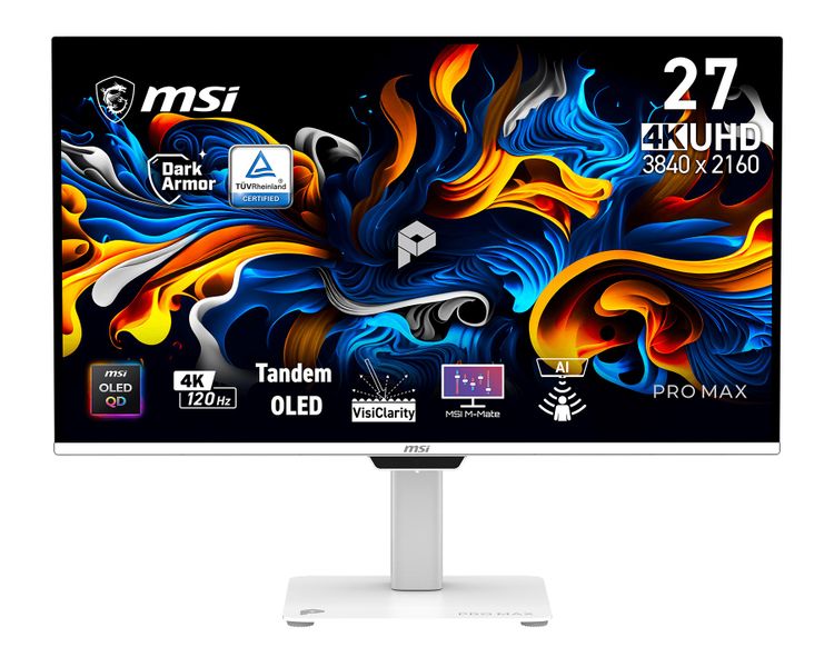 MSI Pro/MAX 271UPXW12G/26,5"/QD-OLED/4K UHD/120Hz/0,03ms/Bílá/3R