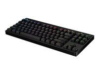 Klávesnice - podsvícení - USB - QWERTY - britská - klávesový spínač: GX Blue Clicky - černá