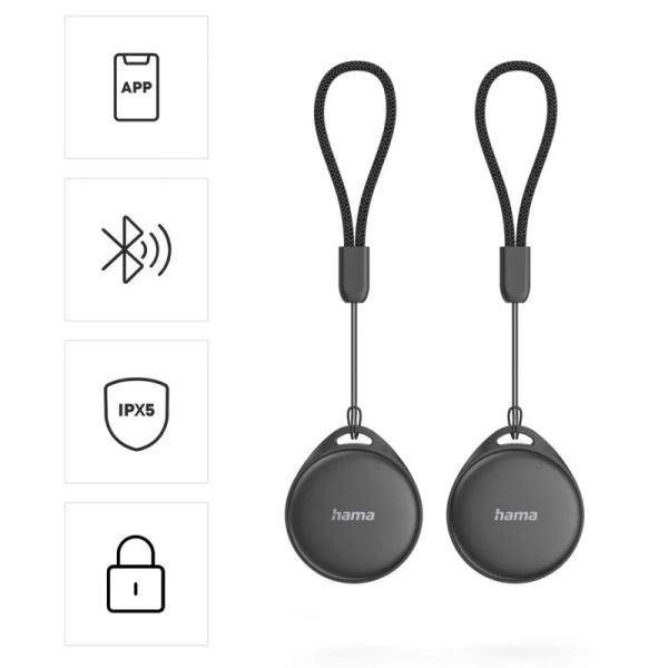 HAMA Bluetooth Lokátor, 2ks, čierny (Apple, Andr)