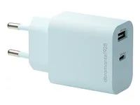 Síťový adaptér - 20 watt - 2 výstupní konektory (USB-C, USB) - modrá - Evropa