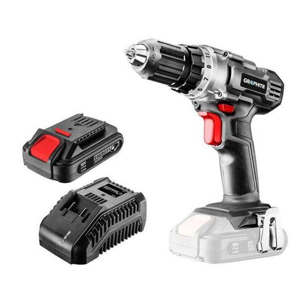 GRAPHITE ACCU Vrtací šroubovák 18V ENERGY+ Sada