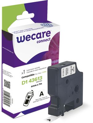 WECARE ARMOR páska kompatibilní s DYMO S0720780,Black/White,6mm*7m