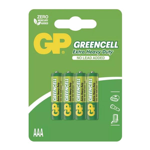 Baterie AAA (R03) Zn-Cl GP Greencell 4 ks / blister