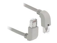 Patch kabel - RJ-45 (M) zahnutí nahoru do RJ-45 (M) zahnutí dolů - 2 m - S/FTP - CAT 6a - bootovaný, neobsahuje halogen - šedá