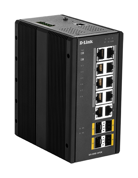 D-Link DIS-300G-14PSW Industrial Gigabit Managed PoE Switch with SFP slots