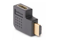 High Speed - HDMI adaptér - HDMI s piny (male) do HDMI se zdířkami (female) pravoúhlý - černá - pasivní, dvousměrný, podpora 4K60Hz