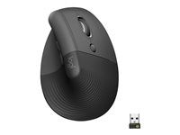 Vertikální myš - ergonomický - 6 tlačítka - bezdrátový - Bluetooth, 2.4 GHz - USB přijímač Logitech Logi Bolt - grafit