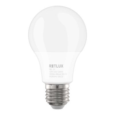 Žárovka LED E27 12W A60 bílá teplá RETLUX REL 31 2ks