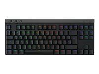 Klávesnice - technologie LIGHTSPEED - TKL - podsvícení - bezdrátový - 2.4 GHz, Bluetooth, USB - QWERTZ - česká - klávesový spínač: GL Tactile - černá