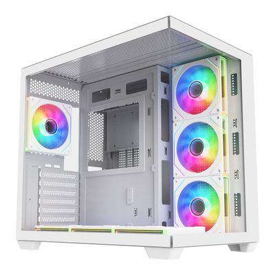 FSP M341-WA/Midi Tower/Transpar./Bílá