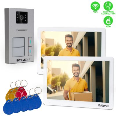 EVOLVEO DoorPhone 20-2W - 2 drátový videotelefon s aplikací pro dvě domácnosti a 32GB pamětí