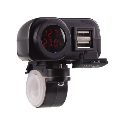 Nabíječka USB STU 34708 s voltmetrem na motocykl