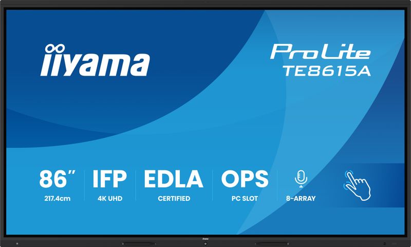 86" iiyama TE8615A-B2AG:IPS, 4K,EDLA,NFC