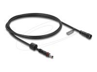 Delock - Prodlužovací šnura - DC jack 5.5 mm x 2.5 mm (M) ochranná cepka do DC jack 5.5 mm x 2.5 mm (F) se závitem - 12 - 24 V - 50 cm - cerná