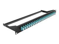 Propojovací panel - montáž do racku - LC Duplex MM X 24 - černá, vodě - barva - 1U - 19"