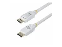 StarTech 10ft White VESA Certified DisplayPort 1.2 Cable with Latches - Kabel DisplayPort - DisplayPort (M) s jazýckem do DisplayPort (M) s jazýckem - DisplayPort 1.2 - 3 m - neobsahuje halogen, pasivní, podpora 4K60Hz, podpora 1080p 240Hz, podpora 2K144Hz - bílá