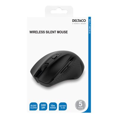 DELTACO MS-802, Bezdrátová myš, 1x AA, 800-2400DPI