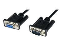 DB9 Male to Female - 9 pin Null Modem Cable - 1x DB9 (M), 1x DB9 (F), Black - Null modem kabel - DB-9 (F) do DB-9 (M) - 2 m - černá - pro P/N: 1P3FPC-USB-SERIAL, ICUSB2321F, ICUSB2324I, ICUSB232V2, PEX2S953, PEX2S953LP