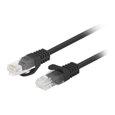 Patchcord CAT.5E utp 7,5 m čierny fluke pass lanber