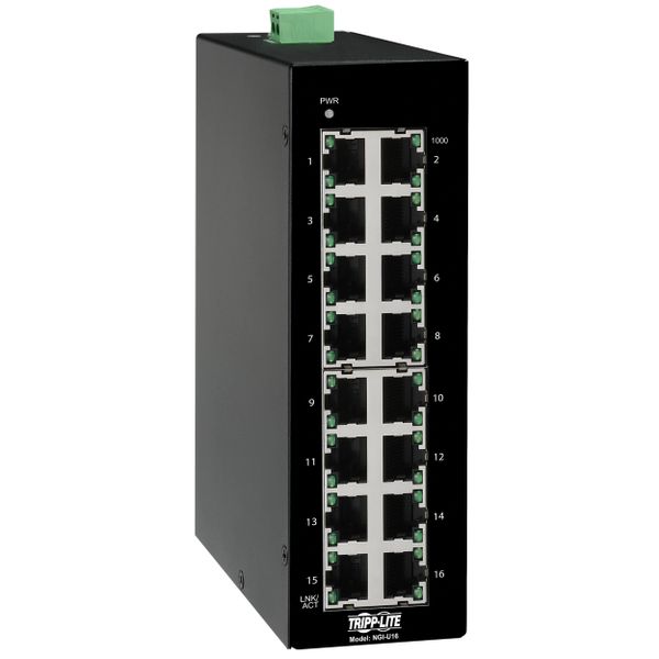 Přepínač 16x zdroj Unmanaged Ethernet Switch, 10/100/1000Mb/s, montáž DIN