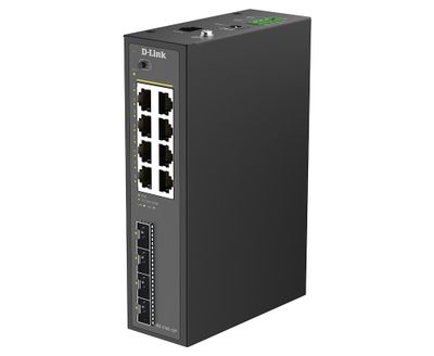 D-Link DIS-210G-12P 12-Port Gigabit Industrial PoE+ Smart Managed Switch with 4 x SFP Ports