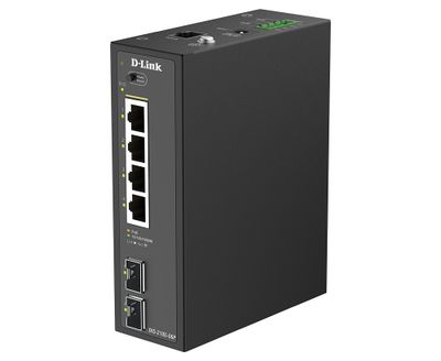 D-Link DIS-210G-06P 6-Port Gigabit Industrial PoE+ Smart Managed Switch with 2 x SFP Ports