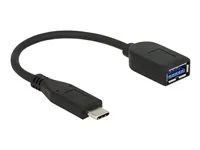 USB adaptér - USB typ A (F) do USB-C (M) - USB 3.1 Gen 2 - 10 cm - černá