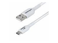StarTech 3m (9.8ft) White USB-A to USB-C Charging Cable/Cord, M/M - USB kabel - USB (M) do USB-C (M) - USB 2.0 - 3 A - 3 m - neobsahuje halogen, pasivní, nabíjení a synchronizace, USB Fast Charge (15W) - bílá