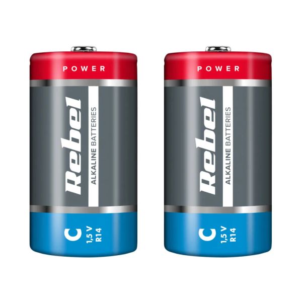 Baterie C (R14) alkalická REBEL Alkaline 2ks / shrink BAT0063