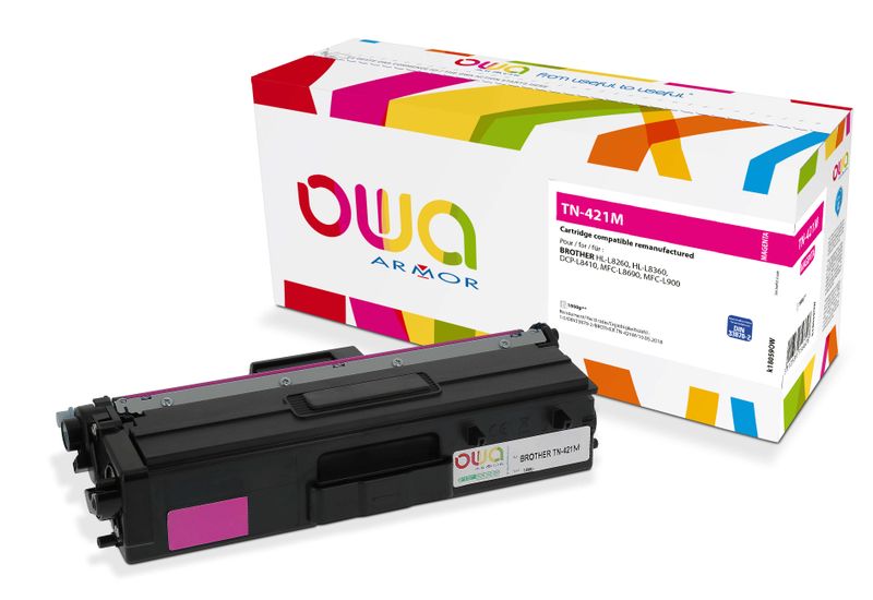 OWA Armor toner kompatibilní s Brother TN-421M, 1800st, červená/magenta