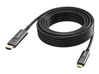 VISION - Kabel adaptéru - USB-C s piny (male) do HDMI s piny (male) - 15 m - optické vlákno - cerná - podpora 4K60 Hz (3840 x 2160), aktivní