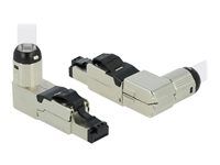 Síťový konektor - RJ-45 (M) úhlový - STP - CAT 6a - bootovaný