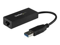 Startech USB 3.0 to Gigabit Ethernet Adapter - 10/100/1000 NIC Network Adapter - USB 3.0 Laptop to RJ45 LAN (USB31000S) - Sítový adaptér - USB 3.0 - Gigabit Ethernet - cerná