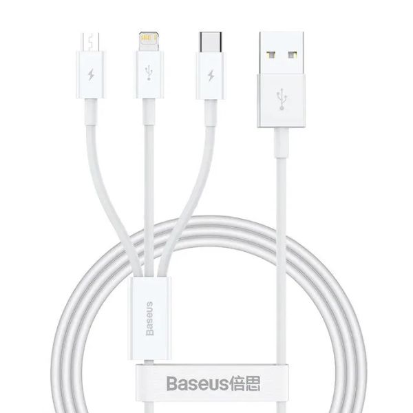 Baseus Superior Series Fast Charging Datový Kabel USB-A - USB-C/microUSB/Lightning 3.5A 0.5m Stellar