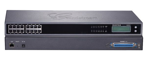 Grandstream GXW4216 V2, VoIP, SIP, 16x FXS, 1x Gbit LAN, grafický displej, RJ21, rack